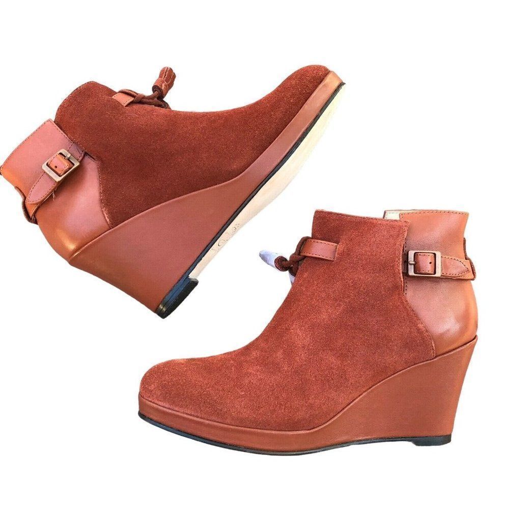 WOLVERINE Socialite Samantha Pleet 1000 mile Wedge Suede Ankle Boot